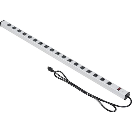 Global Industrial Power Strip, SJT, 5-15R, 6 ft., Silver 500889